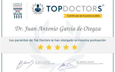 DR JUAN GARCÍA DE OTEYZA RECEIVES TOPDOCTORS CERTIFICATE OF EXCELLENCE