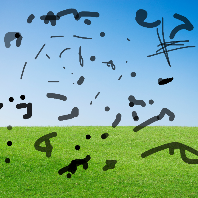 Imagen simulada de la percepción de miodesopsias